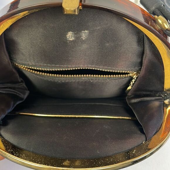 Vintage Black With Tortoise Clasp Bag - Picture 4 of 4
